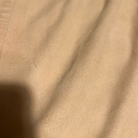 Adrienne Vittadini Pale Peach Genuine Leather High Waist Vintage Skirt Size 8 - Picture 2 of 5